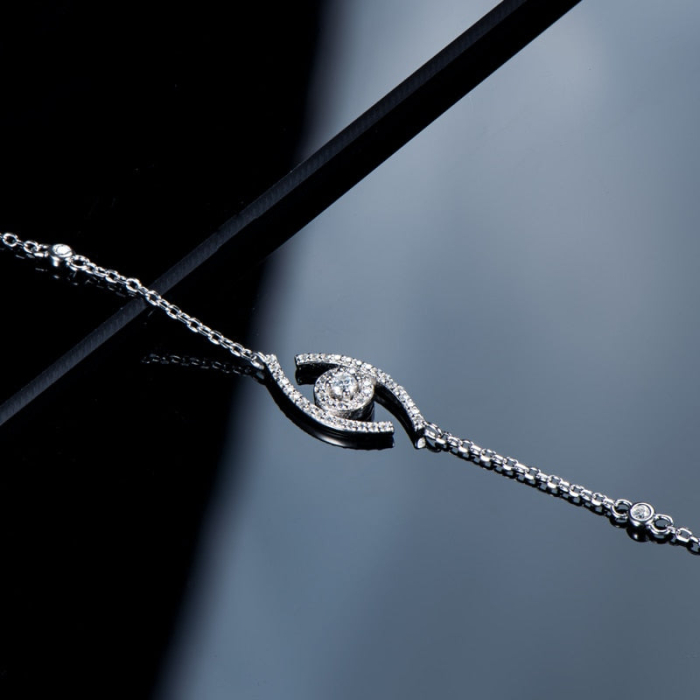 Brățară din Argint Evil Eye cu Moissanite D VVS | Estera Jewellery [4]