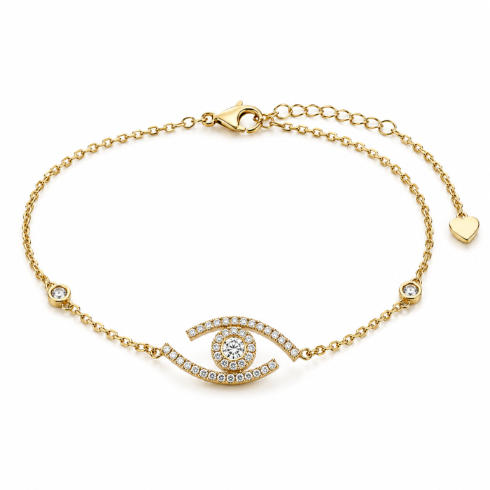 Brățară din Argint Evil Eye cu Moissanite D VVS | Estera Jewellery [2]