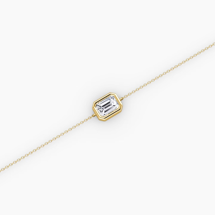 Bratara Solitaire Bezel cu Moissanite Emerald 1 CT [3]