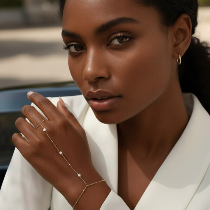Bratara Starlit Hand Chain Moissanite [4]