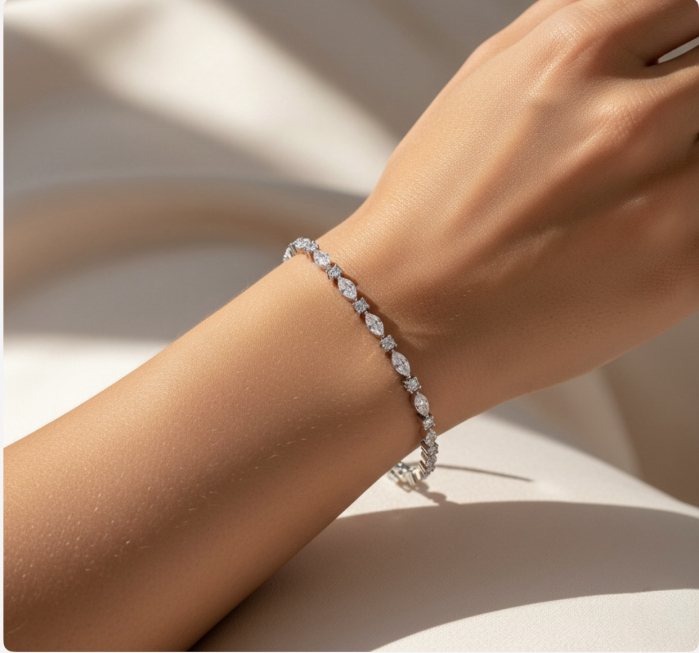 Brățară Tennis cu Moissanite 6.8CT D VVS – Argint Placat cu Platină, Aur Galben sau Roz [4]