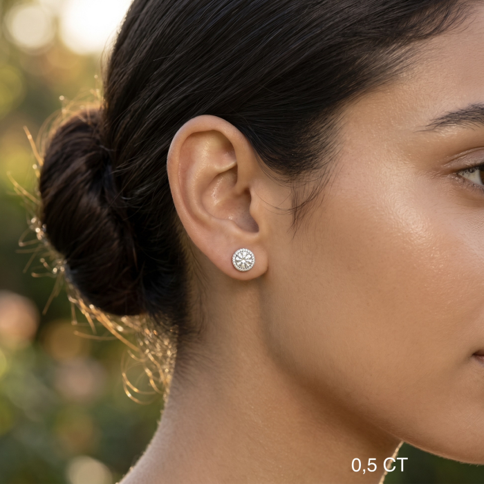 Angelic Moissanite Halo Earrings [5]