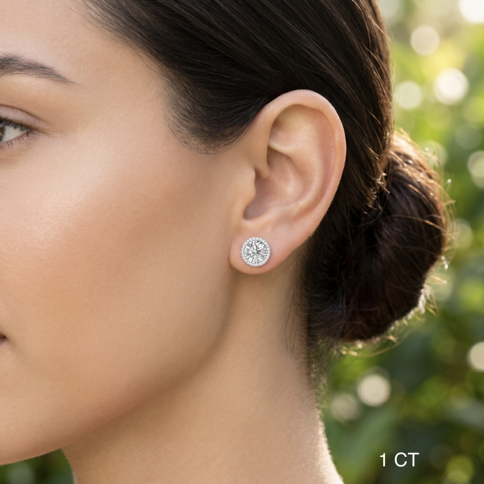 Angelic Moissanite Halo Earrings [6]