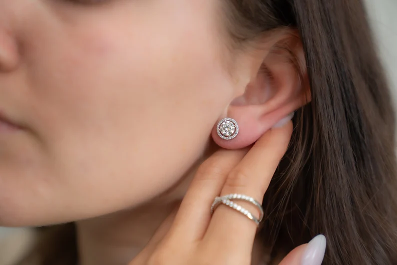 Cercei Angelic Moissanite Halo Gold [4]