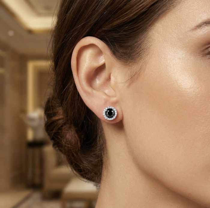Angelic Moissanite Halo Earrings [4]