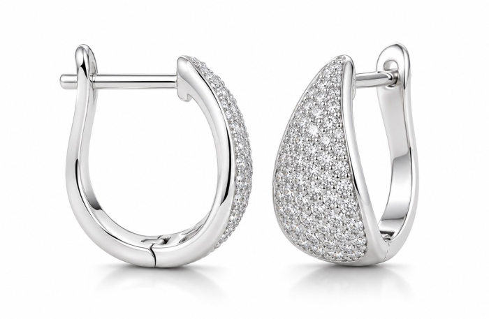 Cercei din Argint cu Moissanite Pavé 0,57 CT – The Pavé Teardrop [2]