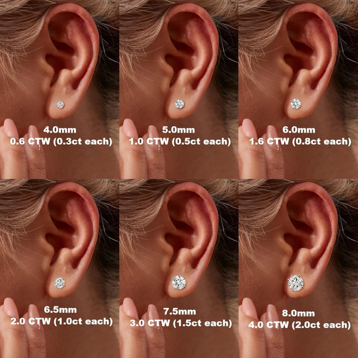 Classic 4 Prongs Studs Earrings [7]