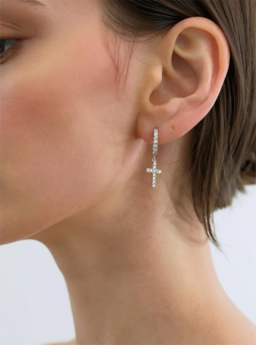 Cercei Cruce cu moissanite [3]