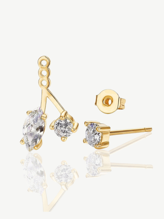 Ear Jacket Earrings Marquise x Round [5]