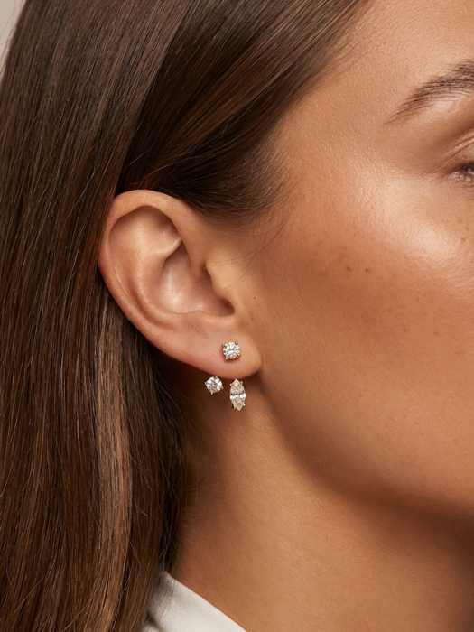 Ear Jacket Earrings Marquise x Round [6]