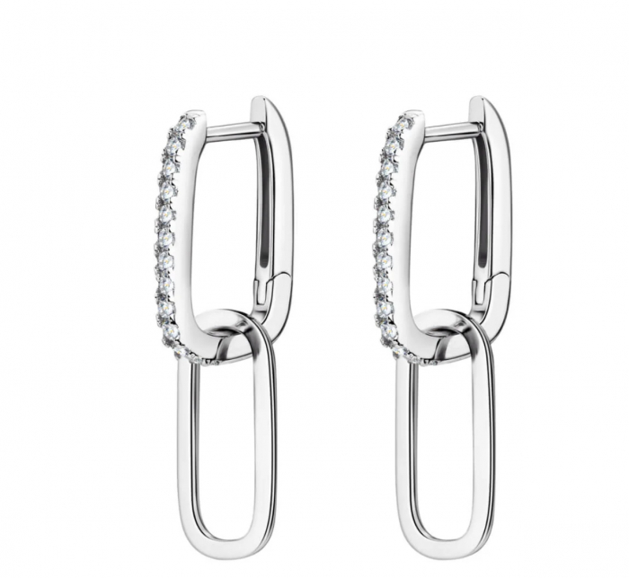 Cercei Pave Moissanite Paperclip [1]