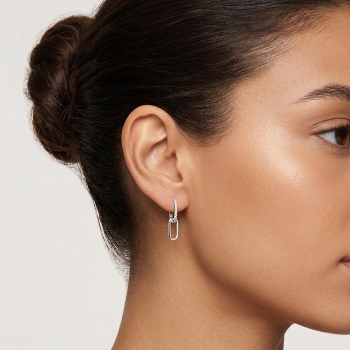 Pave Moissanite Paperclip Earrings [3]
