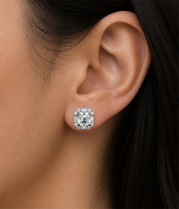 Royal Asscher solitaire earrings [3]