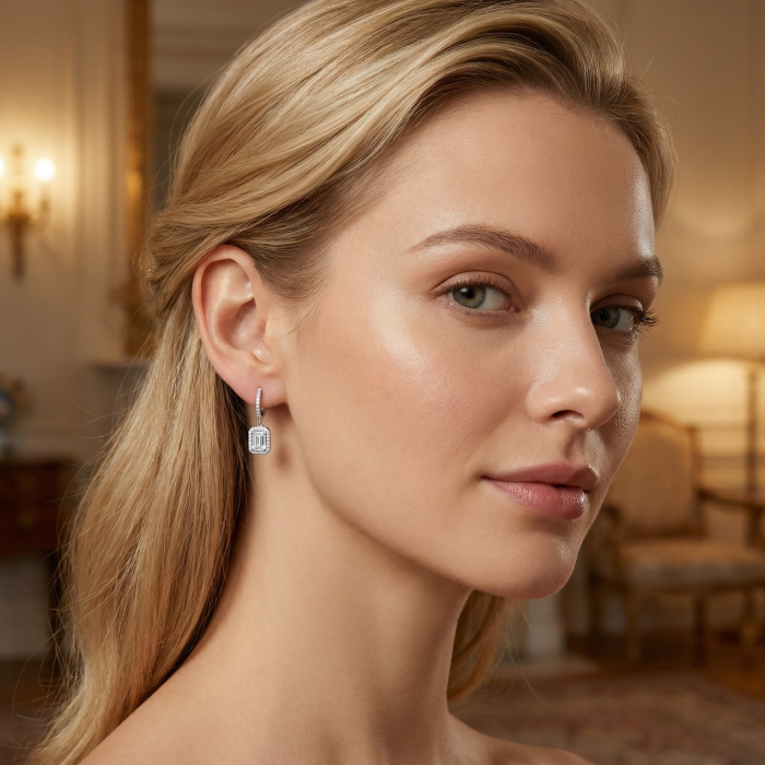 Royal Emerald Moissanite Earrings [4]