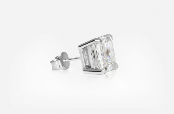 Cercei solitaire Asscher Moissanite [4]