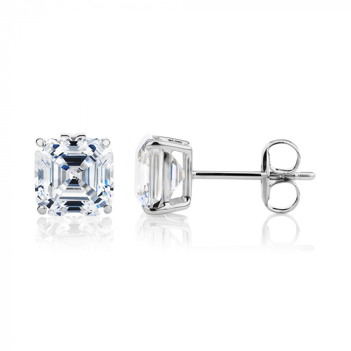 Cercei solitaire Asscher Gold [1]