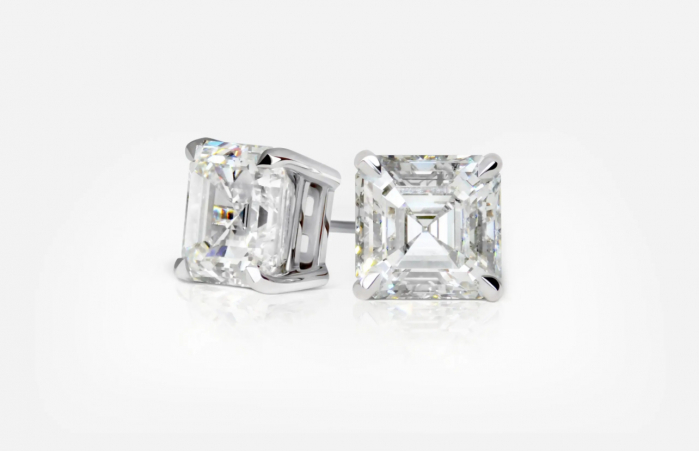 Cercei solitaire Asscher Moissanite [2]