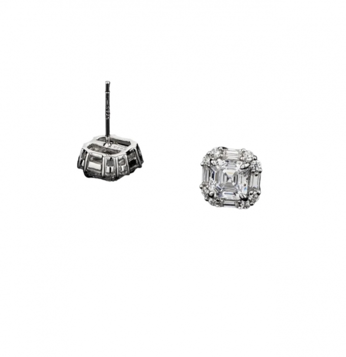 Cercei solitaire Royal Asscher [2]