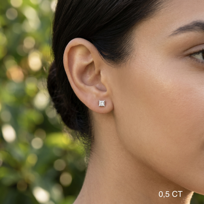 Princess solitaire earrings [4]