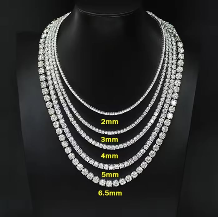 Colier Tennis Classic Moissanite Gold 3 mm [7]