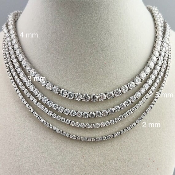 Colier Tennis Classic Moissanite Gold 3 mm [6]