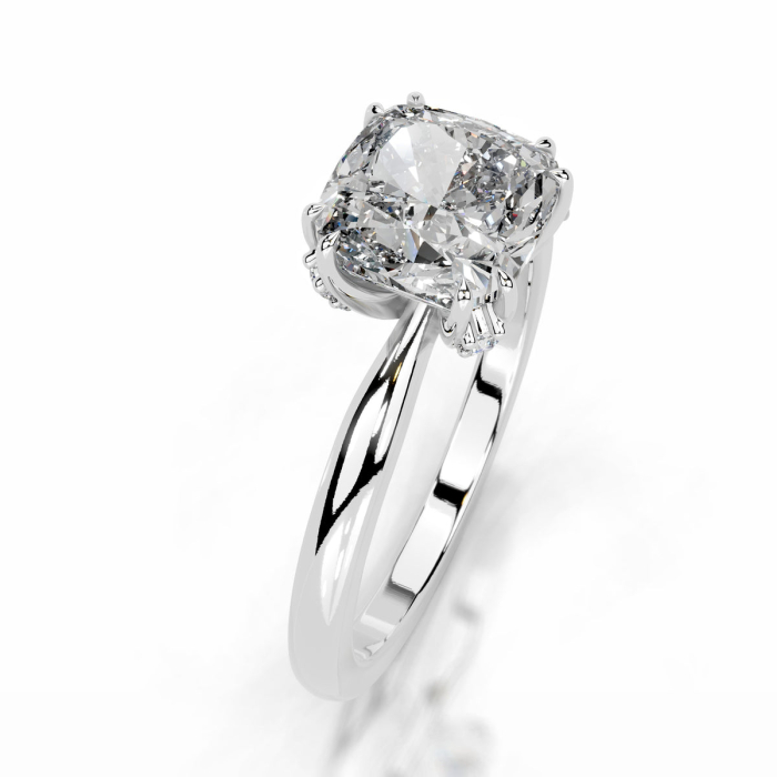 2 ct cushion cut lab-cut diamond engagement ring | Hidden halo [4]