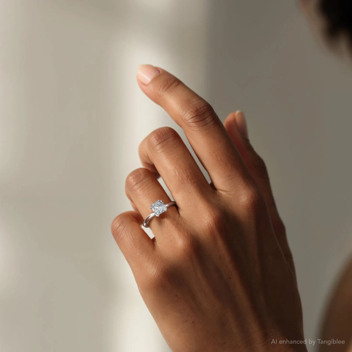 2 ct cushion cut lab-cut diamond engagement ring | Hidden halo [5]