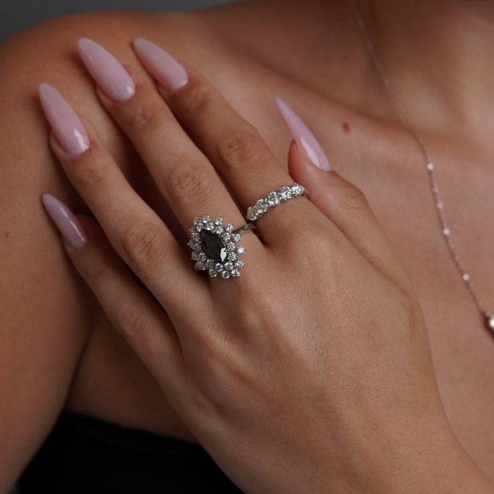 Inel Midnight Marquise Halo 1,5 CT [8]
