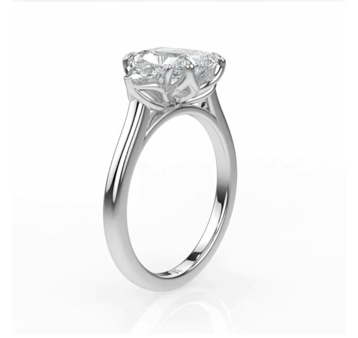 Radiant Lab-Ground Diamond and Trillion Diamond Engagement Ring | Trilogy [4]