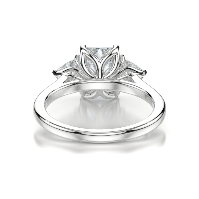 Radiant Lab-Ground Diamond and Trillion Diamond Engagement Ring | Trilogy [2]