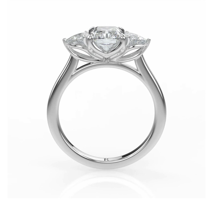 Radiant Lab-Ground Diamond and Trillion Diamond Engagement Ring | Trilogy [3]