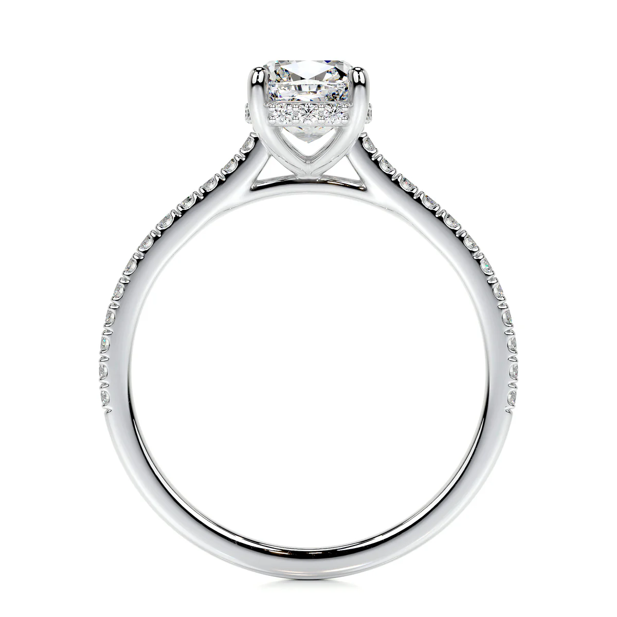 Inel Elongated Cushion Pave Setting 1,75 CT [2]