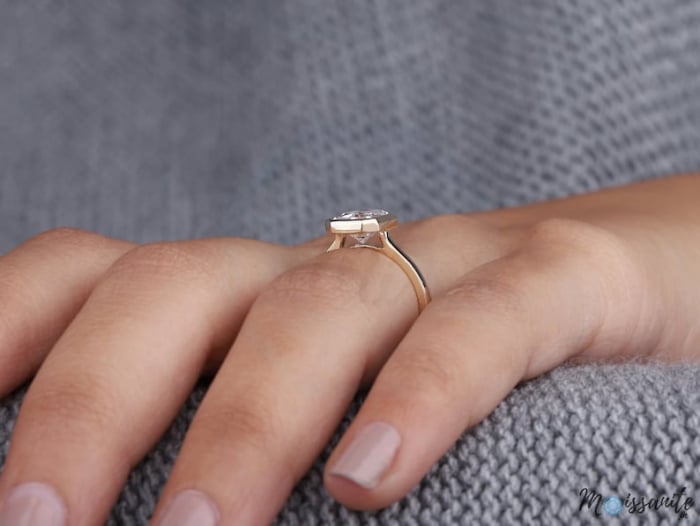 Inel Emerald Bezel 1-3 CT Lab-grown Diamond [6]