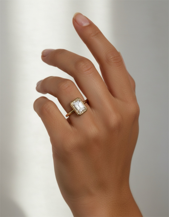 Inel Emerald Bezel 1-3 CT Lab-grown Diamond [8]