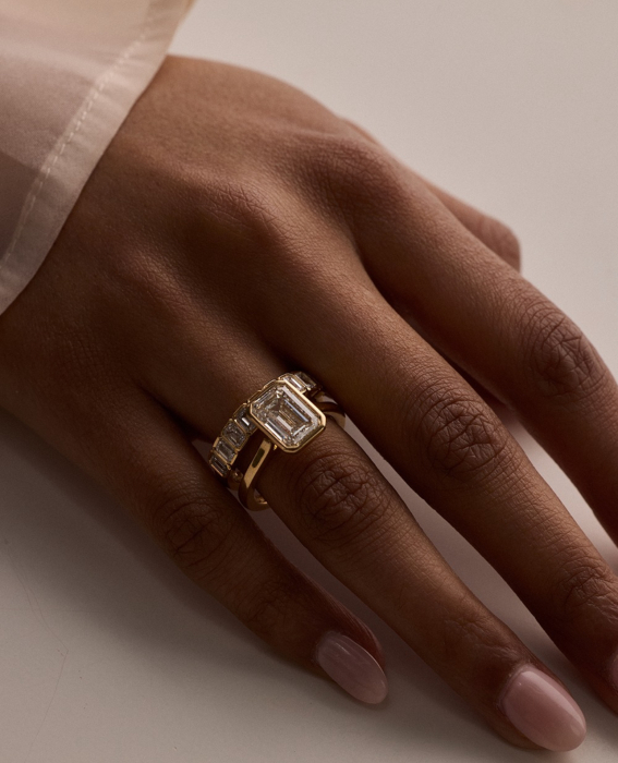 Inel Emerald Bezel 1-3 CT Lab-grown Diamond [4]