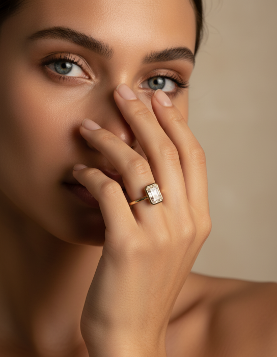 Inel Emerald Bezel 1-3 CT Lab-grown Diamond [7]