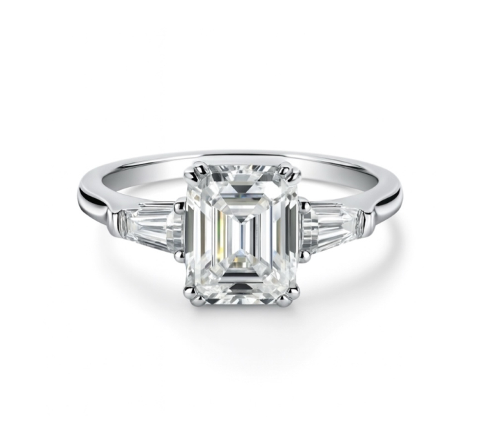 Inel Emerald set Tapered Baguette [1]