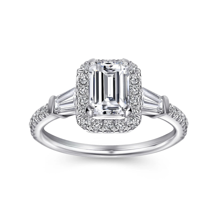 Inel de logodnă cu diamante emerald 1 ct | Inel elegant din aur sau platina [3]