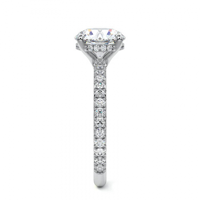 Inel Round Hidden Halo Band Pave 1,4 CT [3]