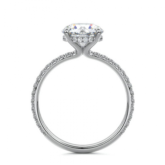 Inel Round Hidden Halo Band Pave 1,4 CT [4]