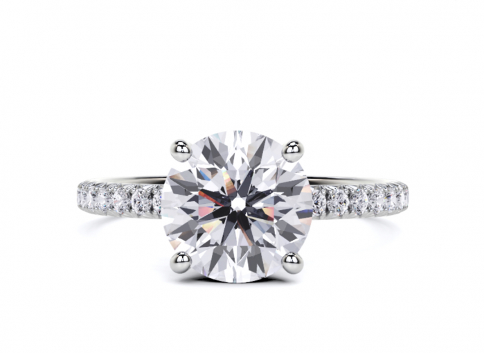 Inel Round Hidden Halo Band Pave 1,4 CT [1]