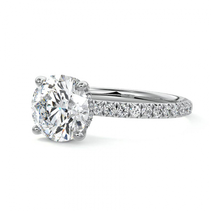 Inel Round Hidden Halo Band Pave 1,4 CT [2]