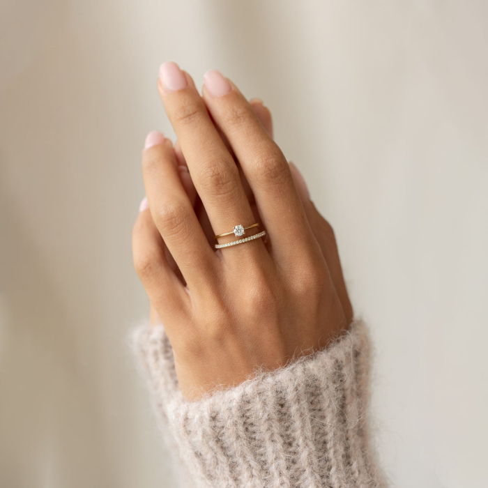 Inel Eternity 1,5 mm Moissanite 0,5 carate [9]