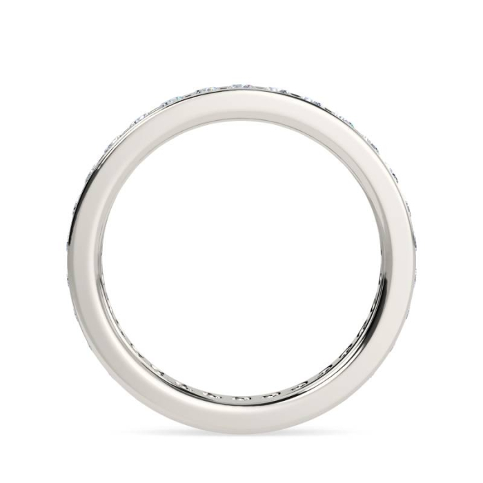 Inel eternity cu moissanite D VVS 2 mm, setare channel, argint placat cu platină / aur [3]