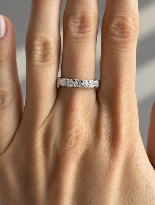 Inel Eternity cu Moissanite 2.6 CT - U-Prong Setting [8]