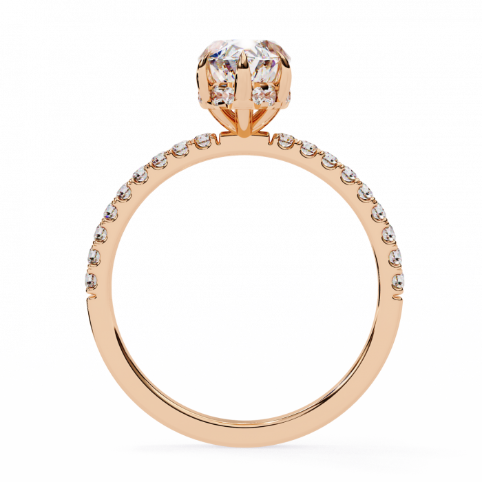 Inel Logodnă Moissanite Marchiz Hidden Halo D VVS | Argint [11]