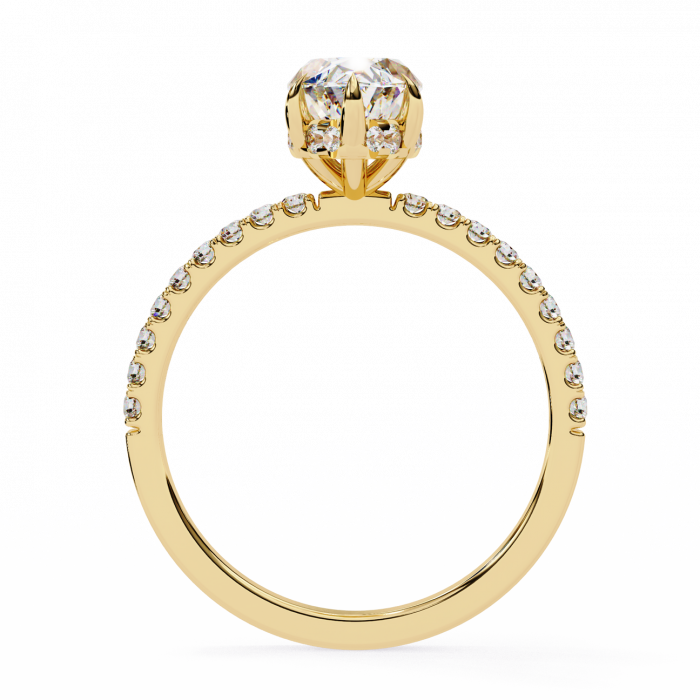 Inel Logodnă Moissanite Marchiz Hidden Halo D VVS | Argint [7]