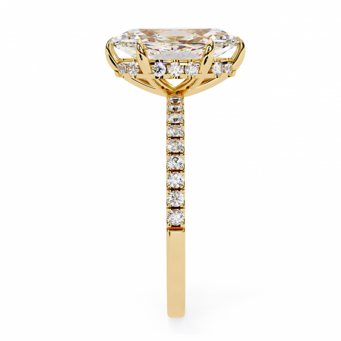 Inel Logodnă Moissanite Marchiz Hidden Halo D VVS | Argint [8]
