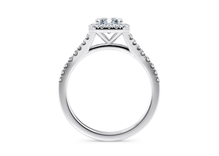 Inel de Logodnă cu Moissanite 1 CT D VVS și Moissanite secundare 0.8 Ct | Aur, Platina [2]