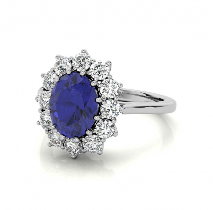 Inel Lady Di | Safir si Diamante de laborator [2]